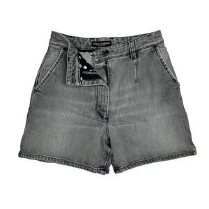Dolce & Gabbana High Waisted Grey Denim Jean Shorts, Size 24" (MSRP $795)